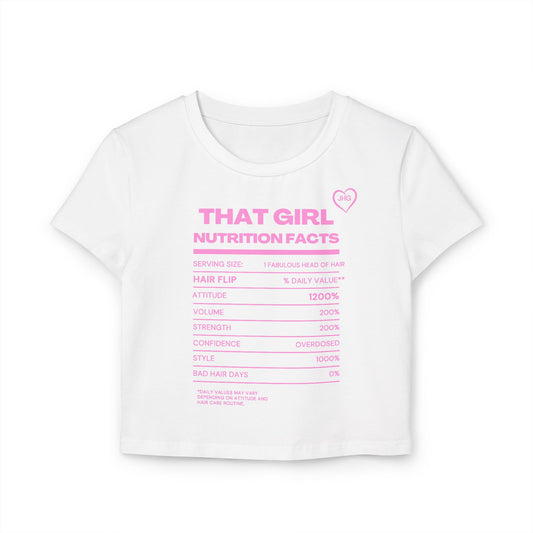 That Girl Nutrient Facts" Baby Crop Tee